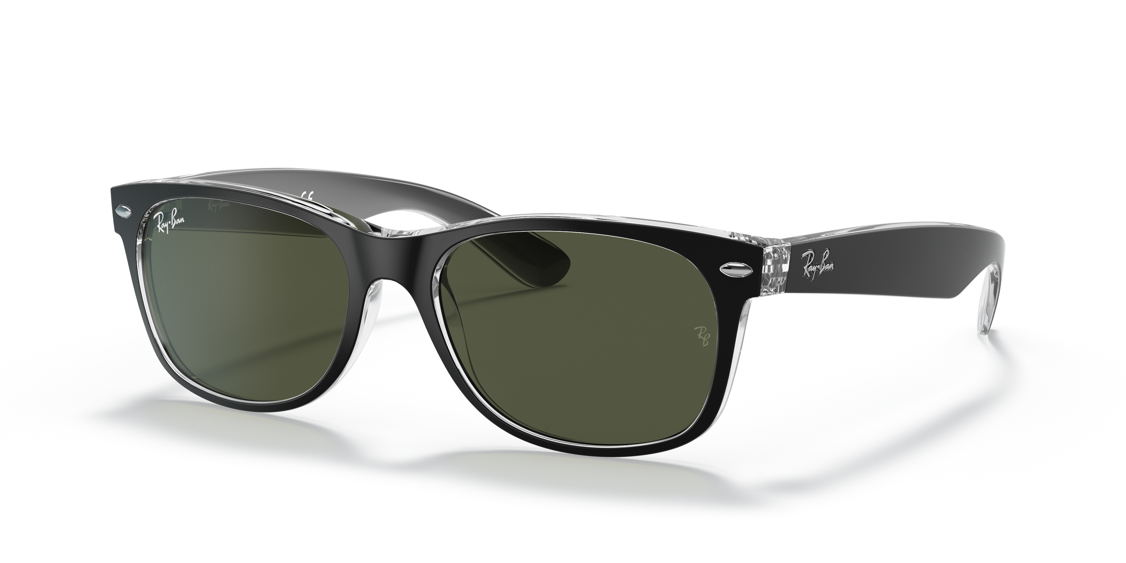 小物 RayBan RB2132-F Ray-Ban RB2132 New Wayfarer Square Sunglasses, Rubber Black