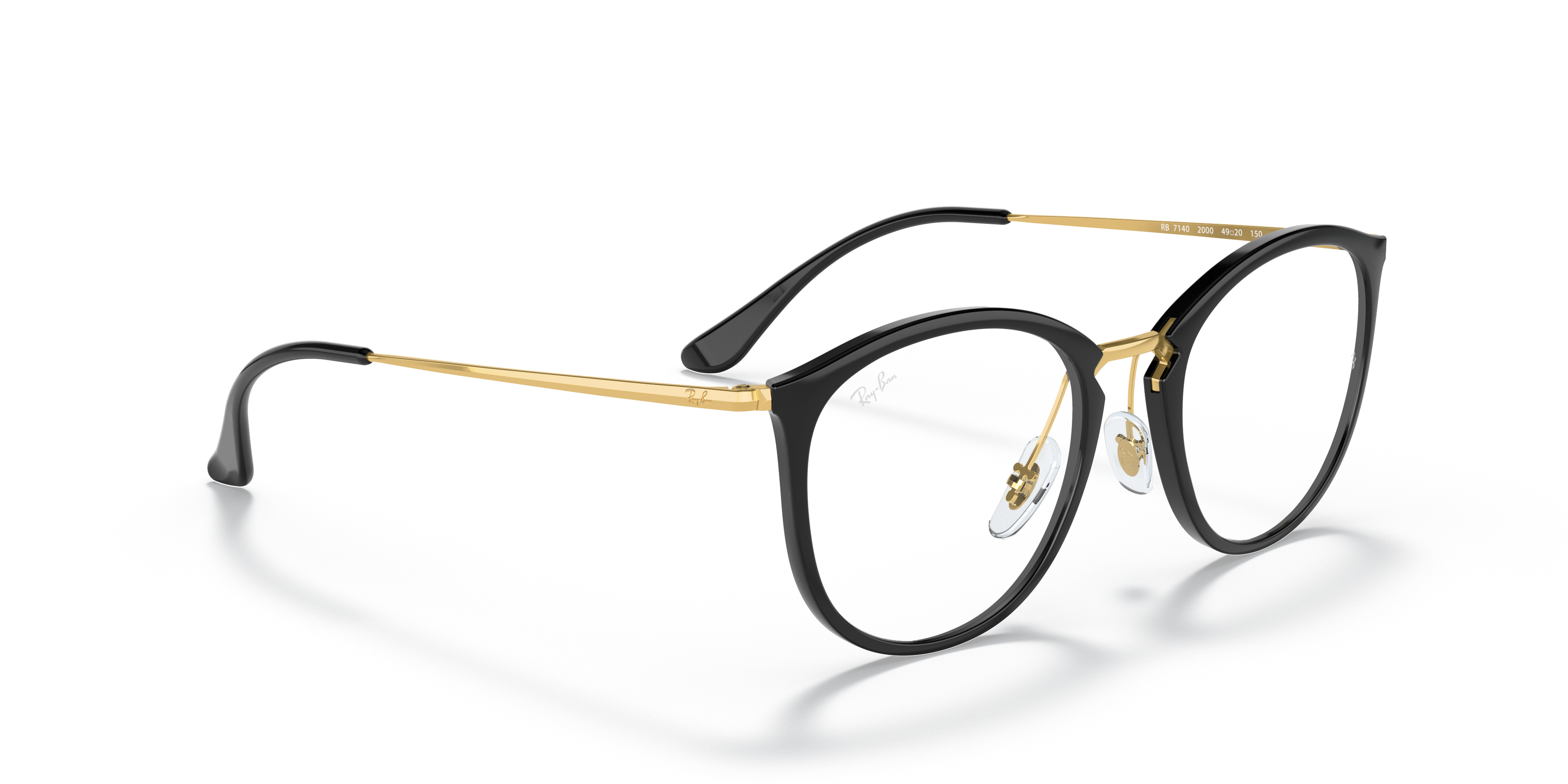 レイバン　メガネ　RB7140 ブラック／ゴールド Ray-Ban RB7140 OPTICS Glasses | Clearly