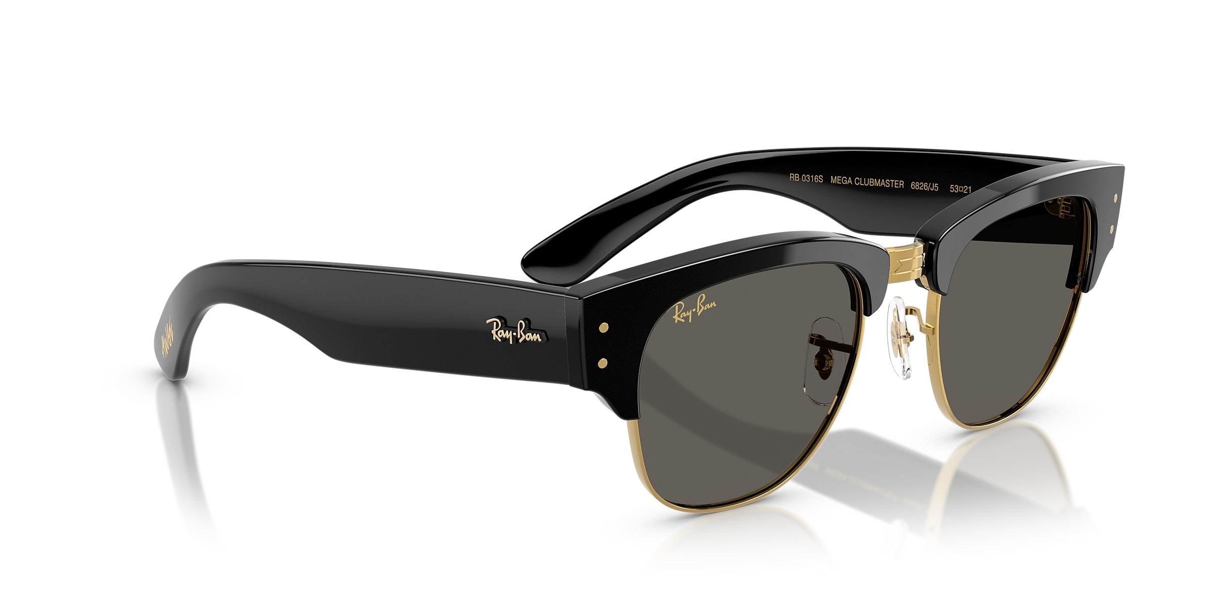 Ray-Ban Sunglasses RB0316S MEGA CLUBMASTER BLACKED OUT COLLECTION