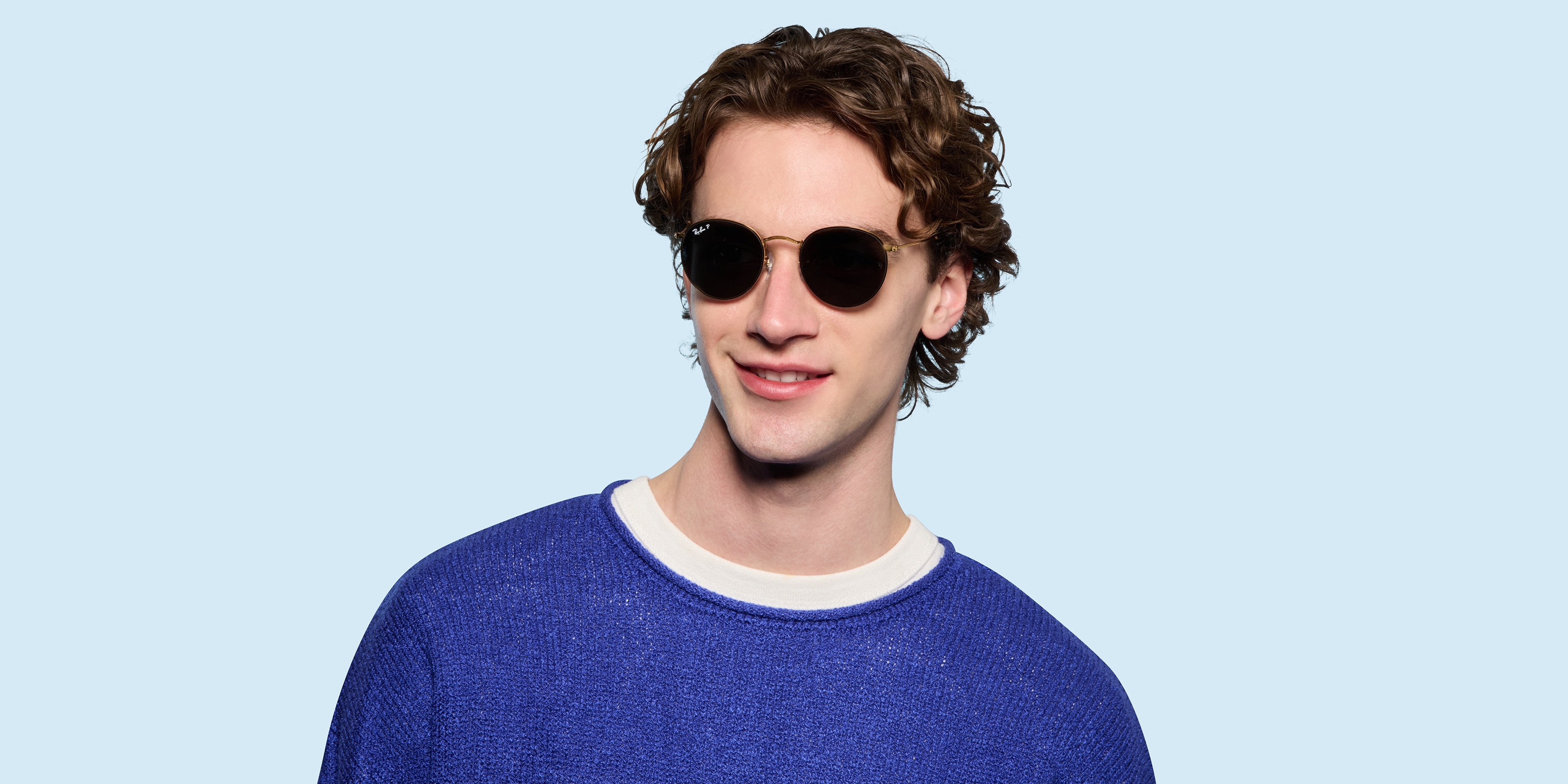 Ray-Ban RB3447 ROUND METAL Sunglasses | Clearly