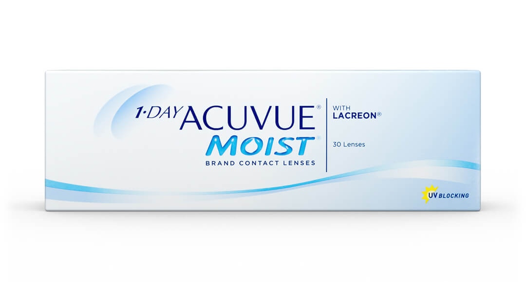 1 Day Acuvue Moist Daily Disposable Contact Lenses 30 Lenses Per Box