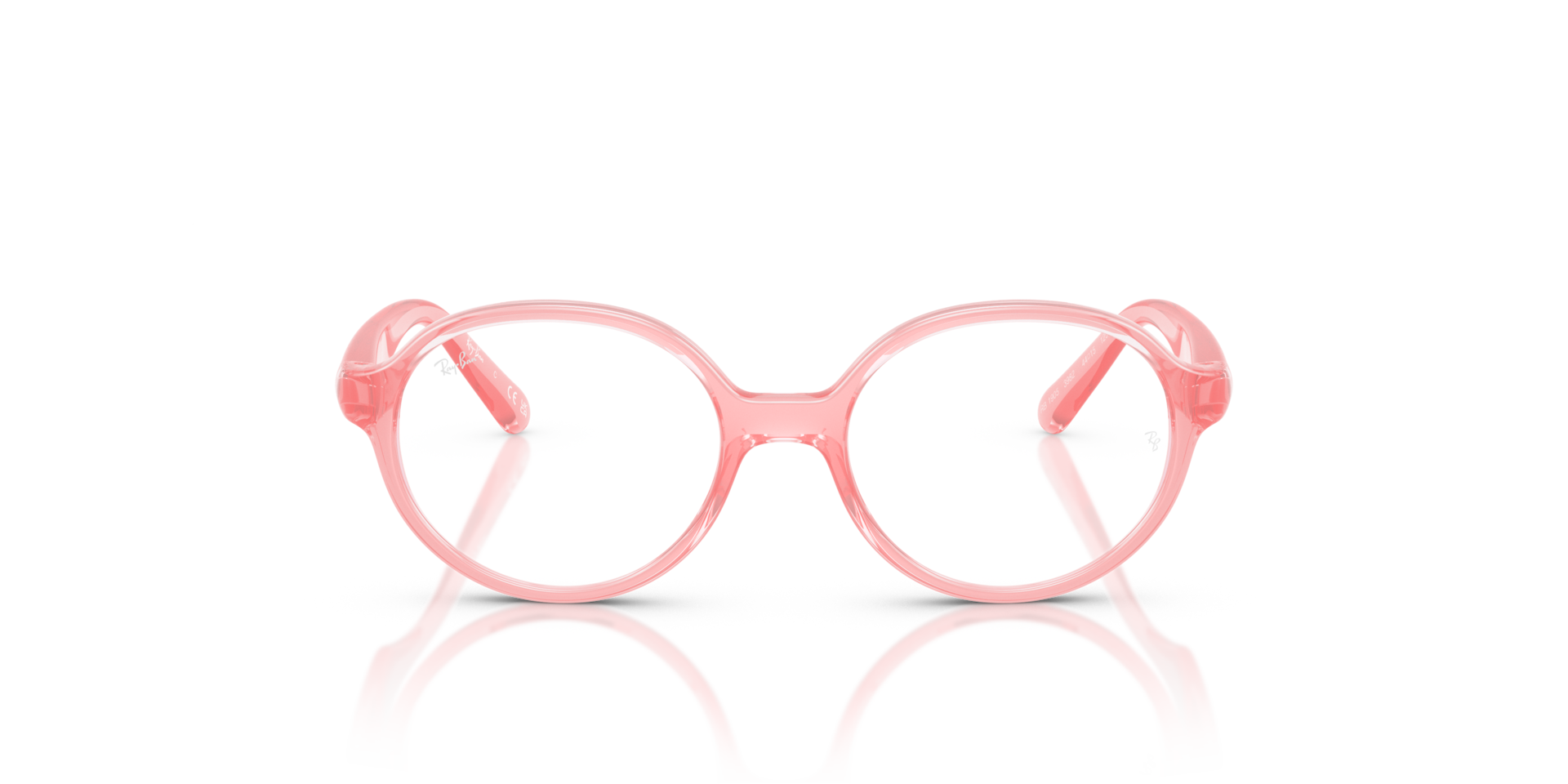 Ray-Ban Rb1905 Optics Kids Bio-based Optical Transparent Light Pink Frame Clear Lenses Polarized 42-15