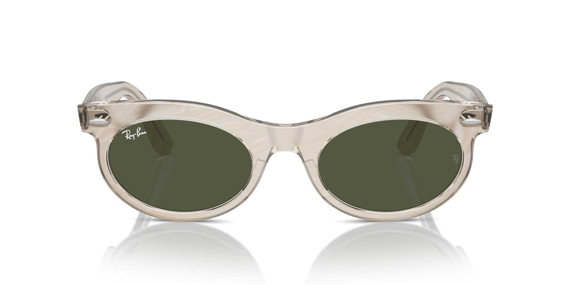 Ray-Ban Wayfarer Oval Change Sunglasses Photo Waves Grey Frame Green Lenses 53-22
