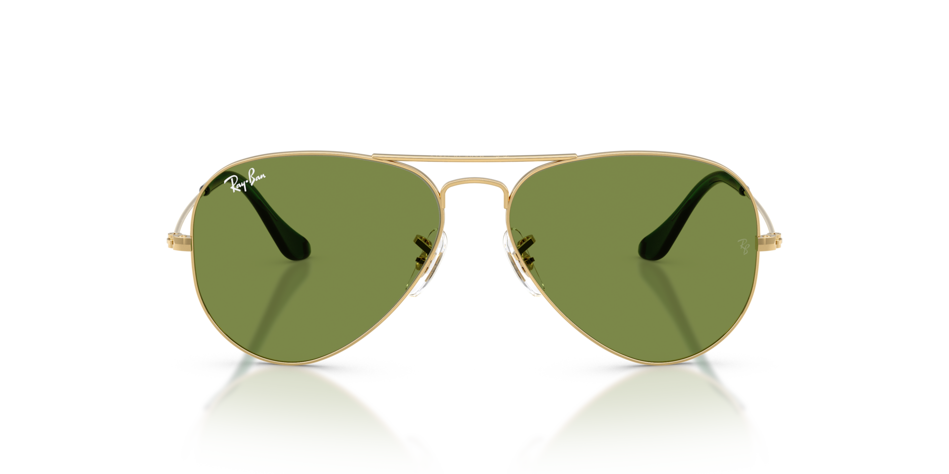 Ray-Ban Aviator Large Metal Sunglasses Arista Gold Frame Green Lenses 58-14