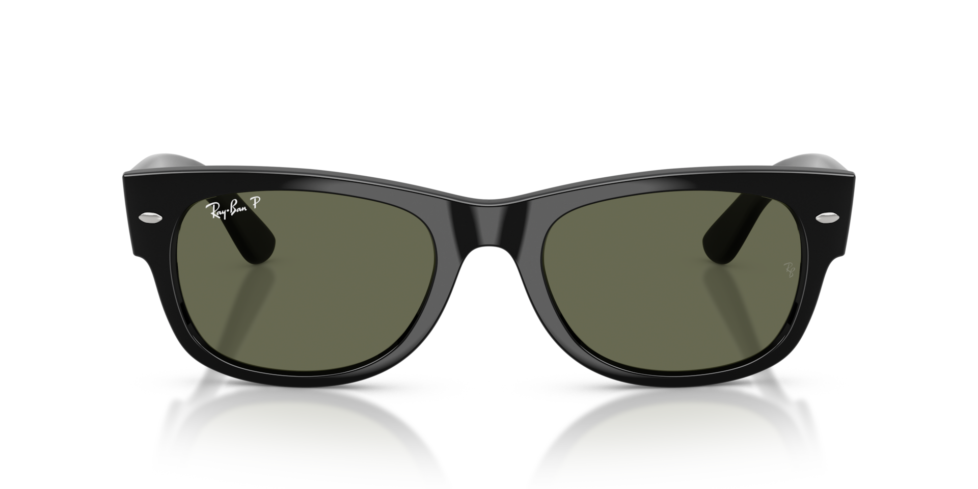 Ray-Ban Mega Wayfarer II Sunglasses Black Frame Green Lenses Polarized 55-21