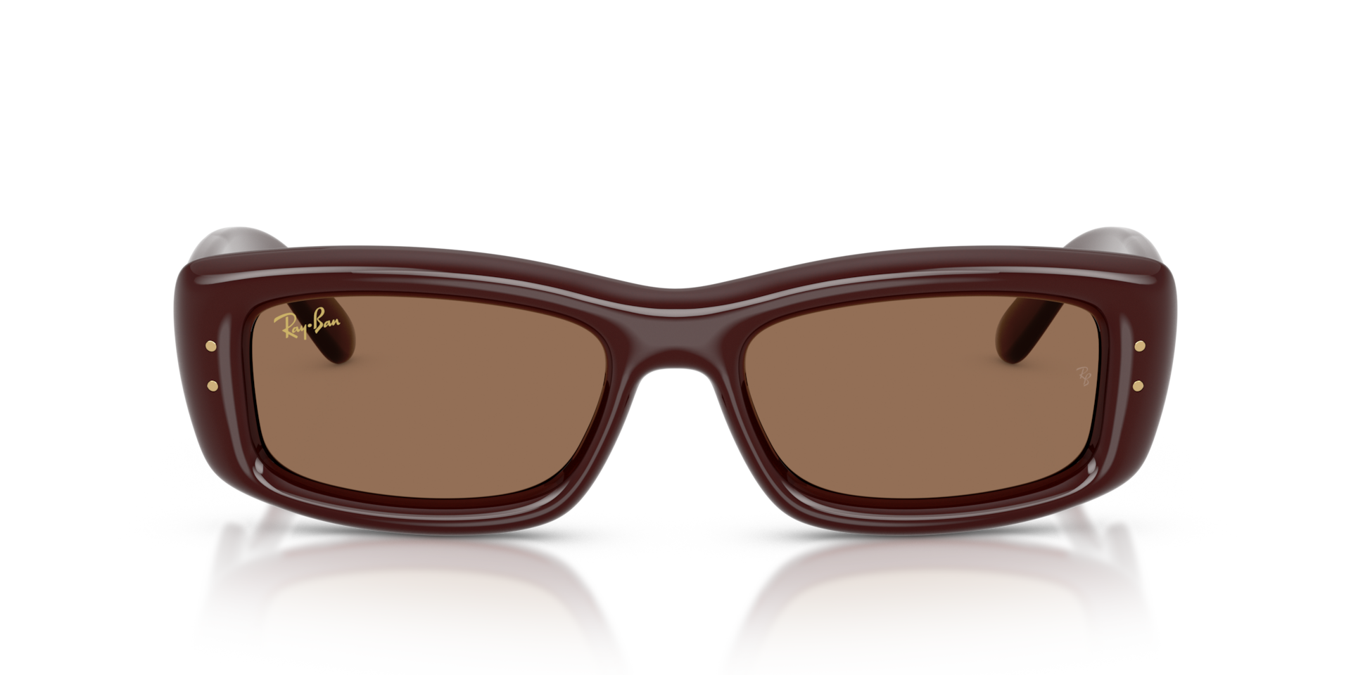 Ray-Ban Kiliane Puffer Sunglasses Transparent Dark Brown Frame Brown Lenses 55-19