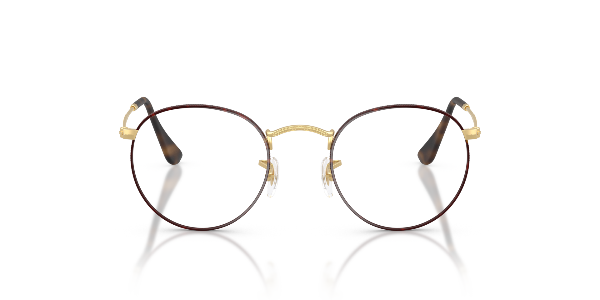Ray-Ban Round Metal Optics Optical Matte Arista Gold Frame Clear Lenses 47-21
