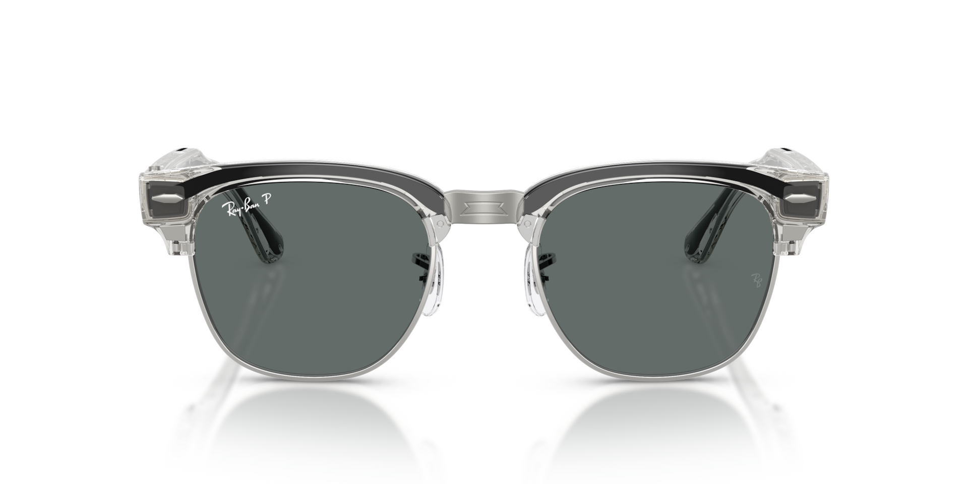 Ray-Ban | Lunettes Ia Audio Clubmaster - Gris Métallique Transparent, Verres Gris Polarisés - Standard