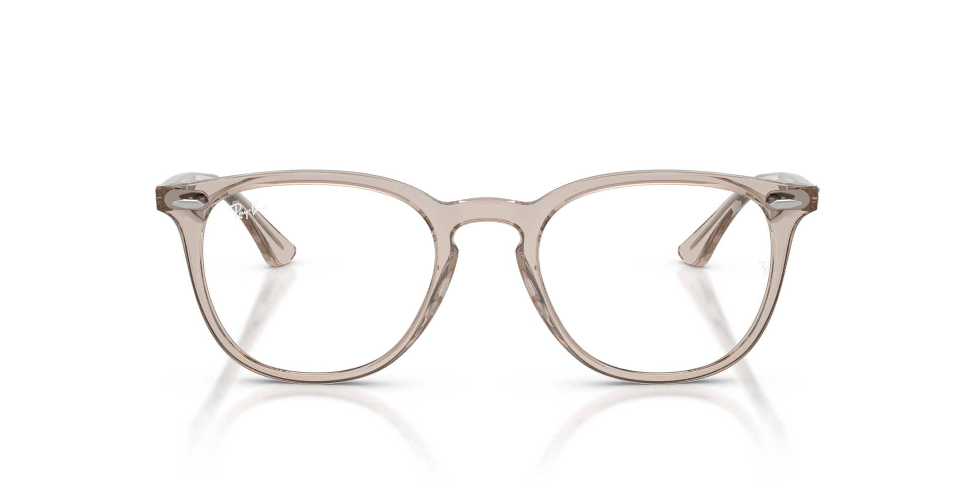 Ray-Ban Rb7159 Optics Optical Transparent Beige Frame Clear Lenses Polarized 52-20