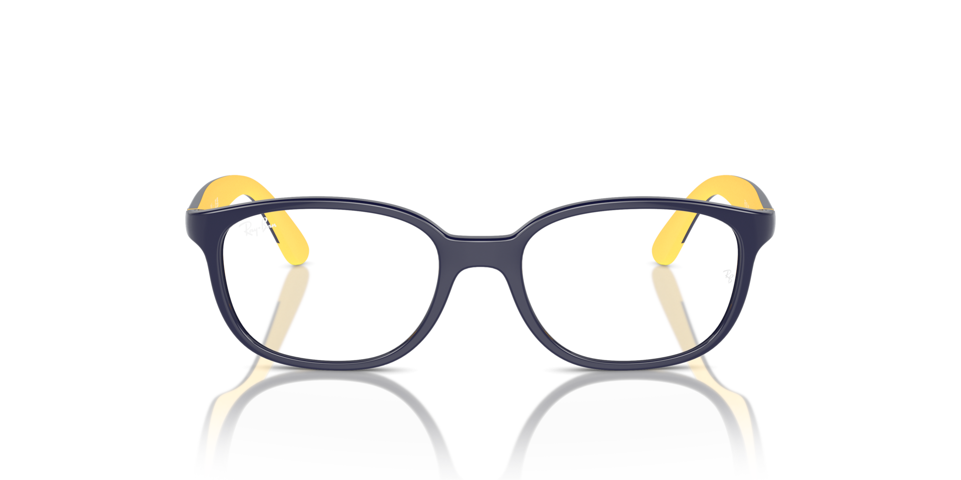 Ray-Ban Rb1632 Optics Kids Bio-based Optical Dark Blue On Yellow Frame Clear Lenses 48-16