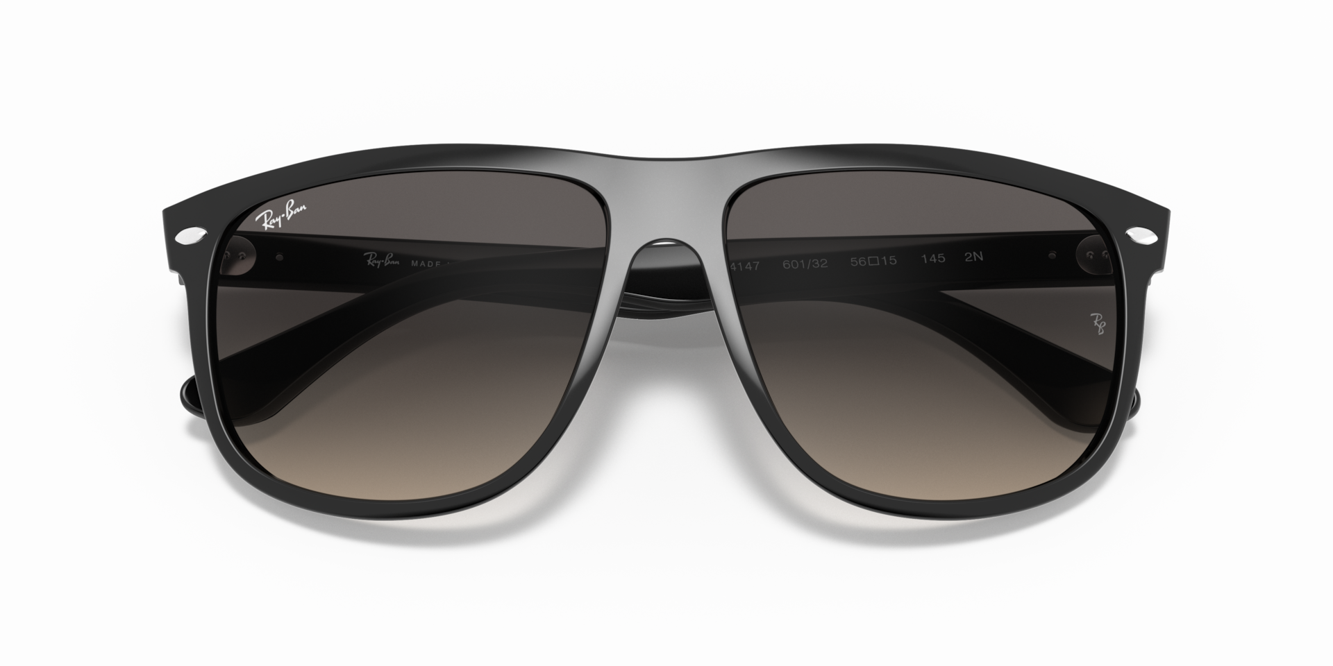 Ray-Ban Boyfriend Sunglasses Black Frame Solid Color Lenses 60-15