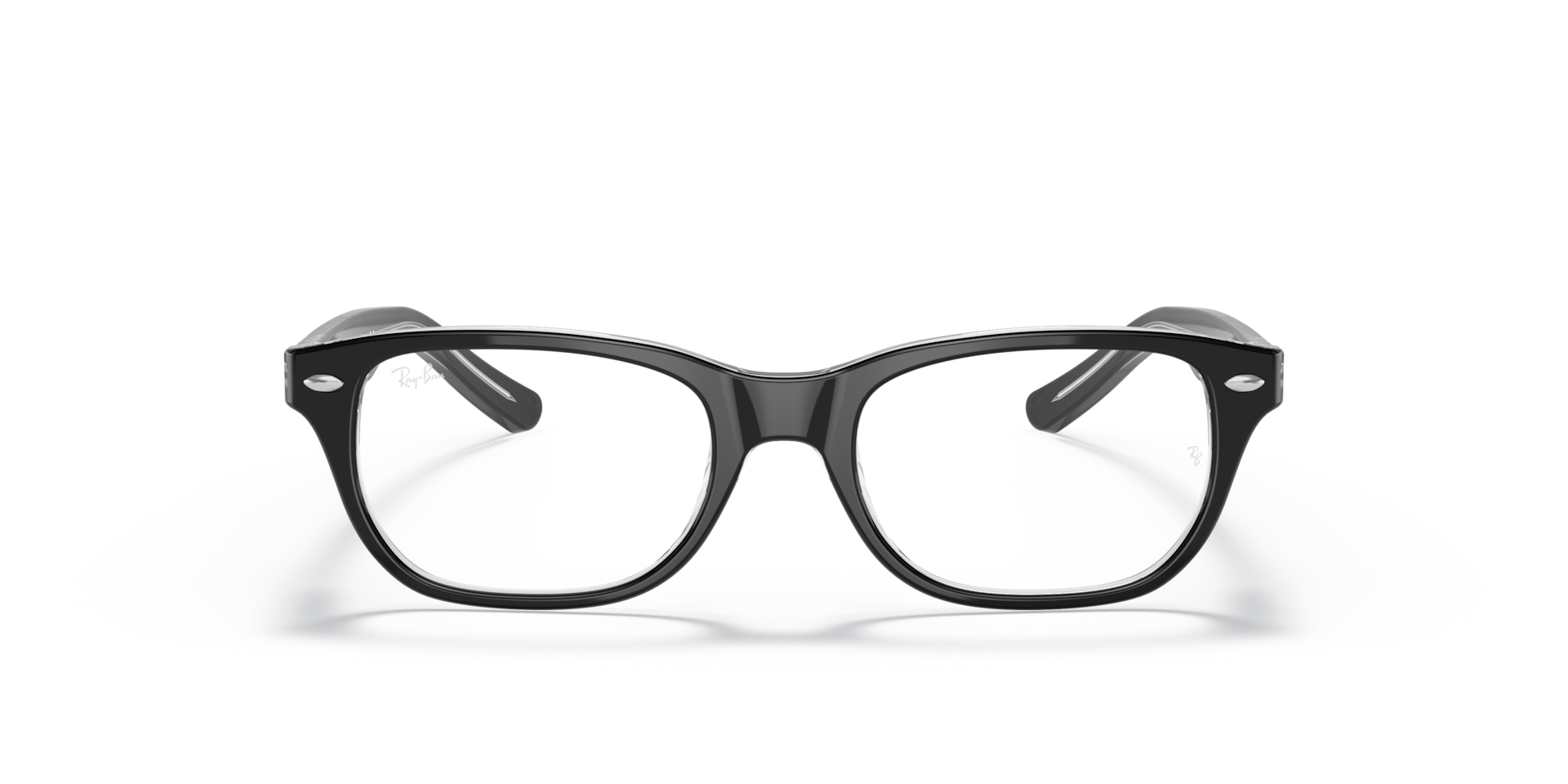 Ray-Ban Rb1555 Optics Kids Optical Black On Transparent Frame Clear Lenses Polarized 46-16