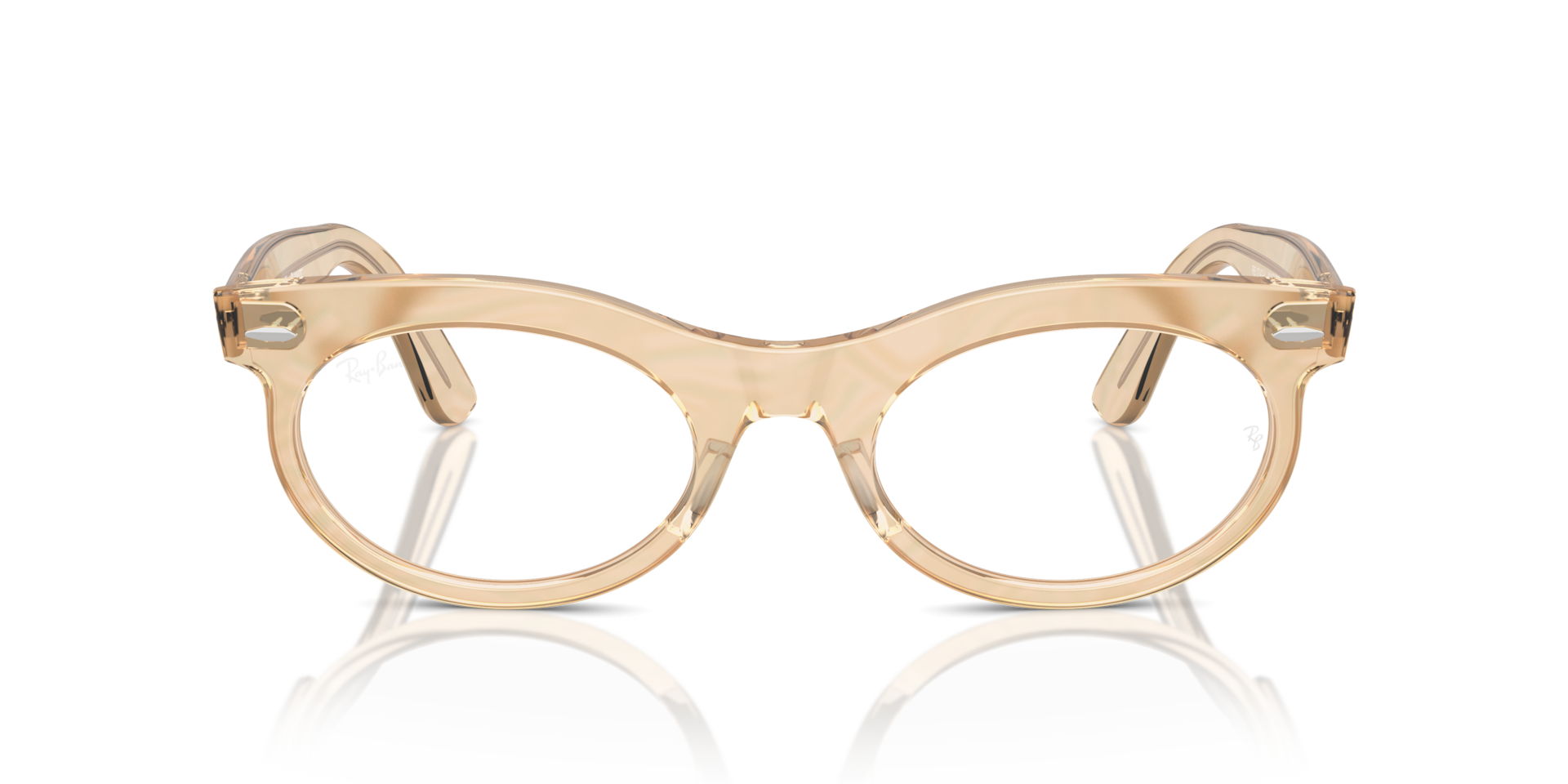 Ray-Ban Wayfarer Oval Optics Change Optical Photo Waves Brown Frame Clear Lenses Polarized 50-22
