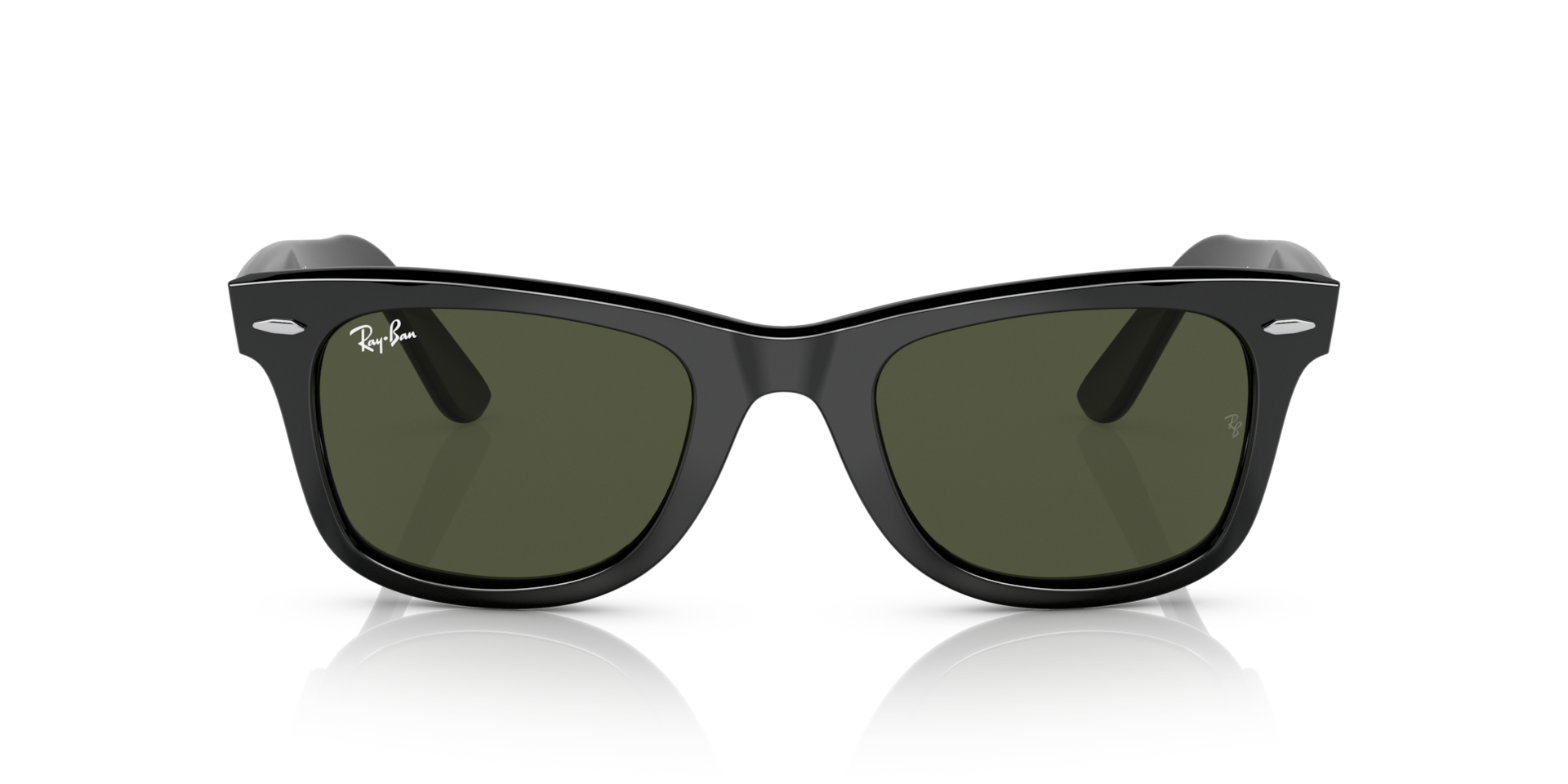 Ray-Ban Original Wayfarer Bio-based Sunglasses Black Frame Green Lenses 50-22