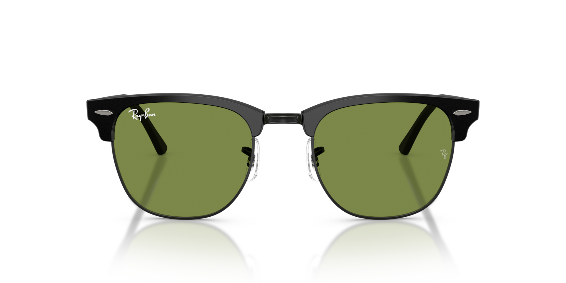 Ray-Ban Clubmaster Classic Sunglasses Matte Black Frame Green Lenses 51-21