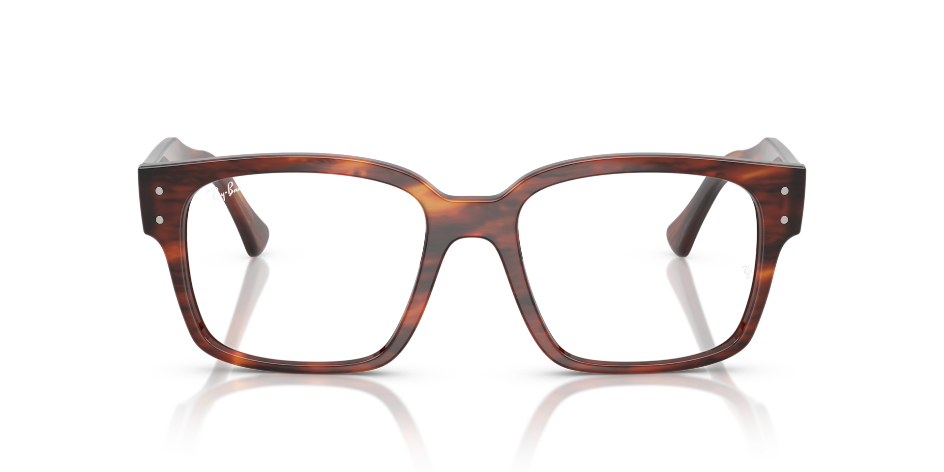 Ray-Ban Laurene Optics Bio-based Optical Striped Havana Frame Clear Lenses Polarized 51-18