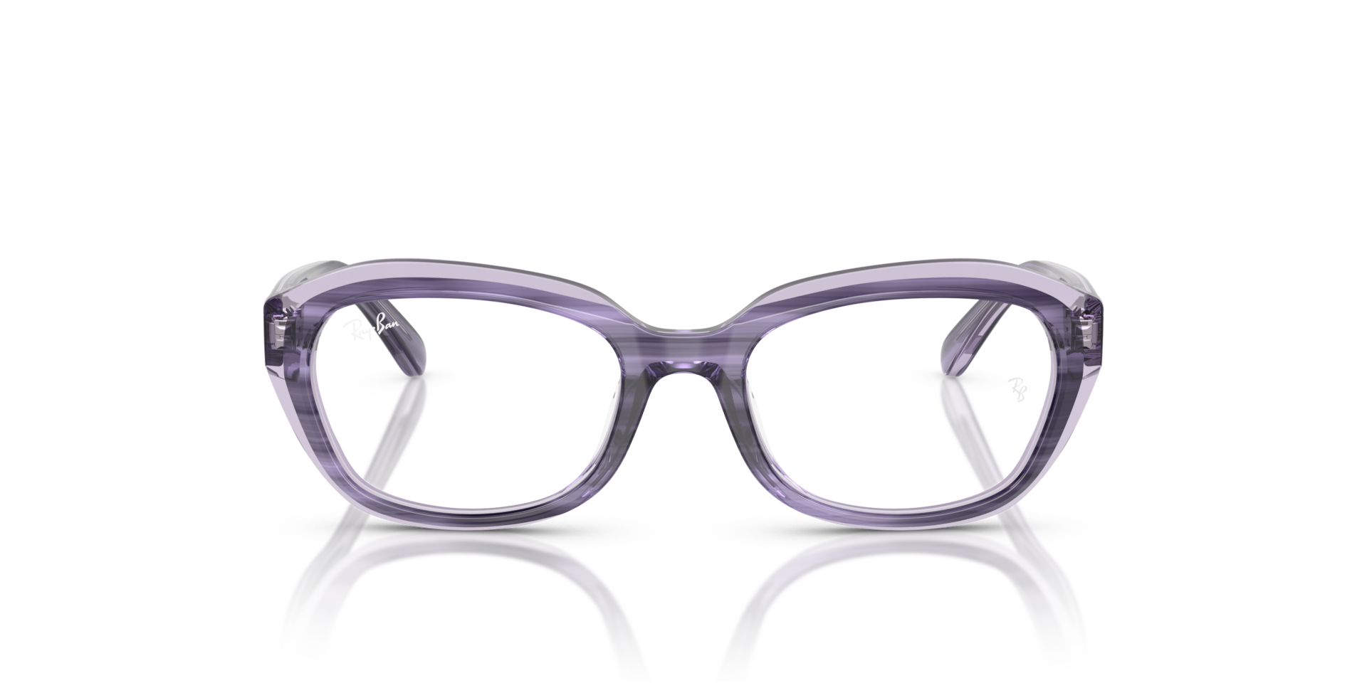 Ray-Ban Rb1636 Optics Kids Optical Striped Violet On Transparent Violet Frame Clear Lenses Polarized 46-17
