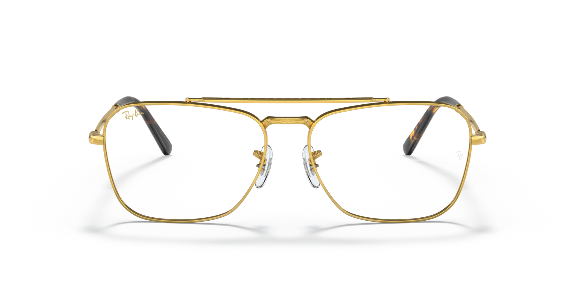 Ray-Ban New Caravan Optics Optical Gold Frame Clear Lenses Polarized 58-15