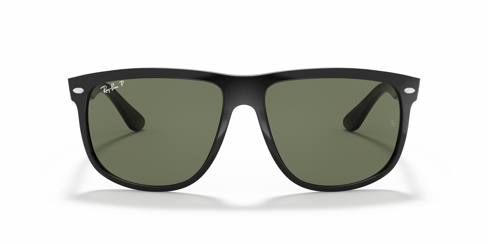 Ray-Ban Boyfriend Sunglasses Black Frame Green Lenses Polarized 60-15