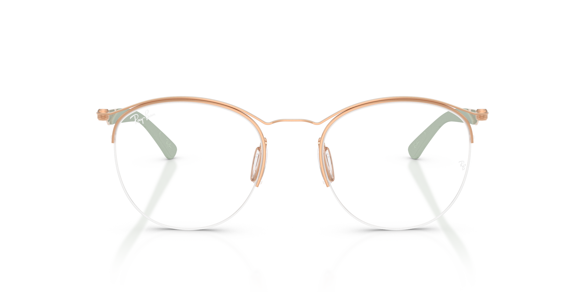 Ray-Ban Rb7553 Optics Optical Rose Gold Frame Clear Lenses Polarized 50-20