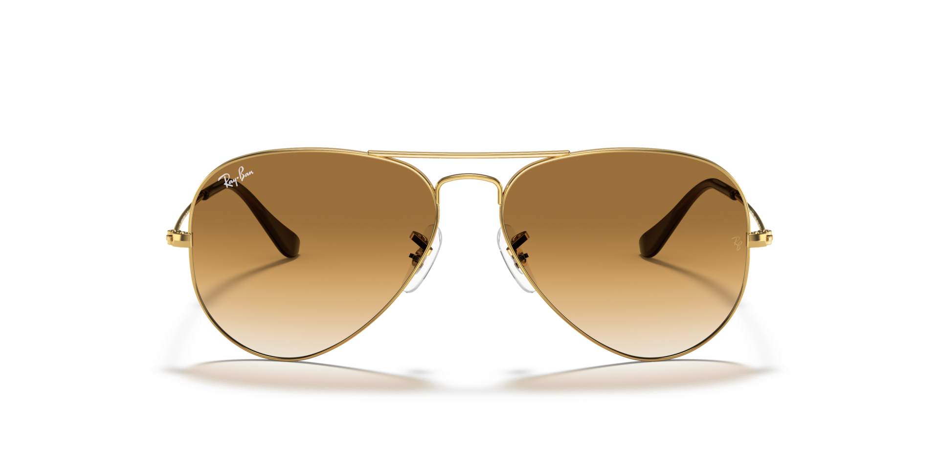 Ray-Ban Aviator Gradient Sunglasses Arista Gold Frame Brown Lenses 58-14