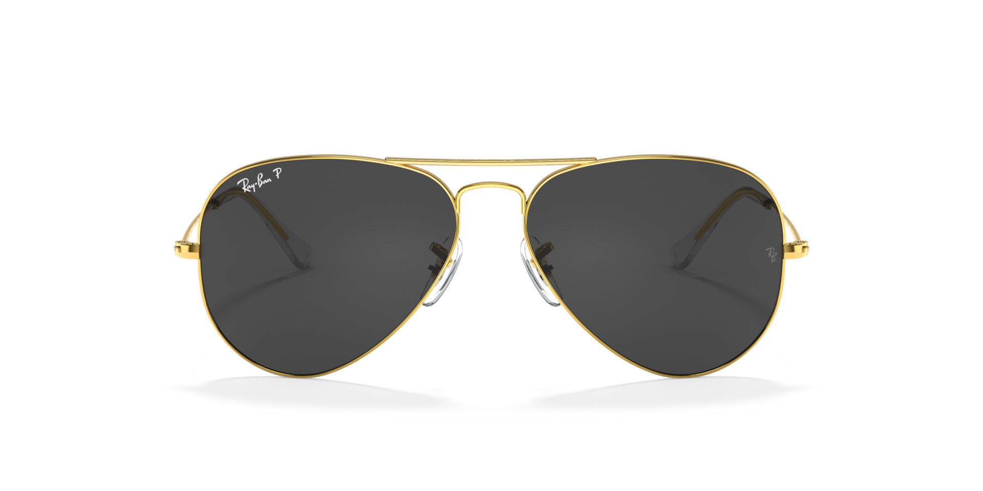 Ray-Ban Aviator Classic Sunglasses Gold Frame Black Lenses Polarized 58-14