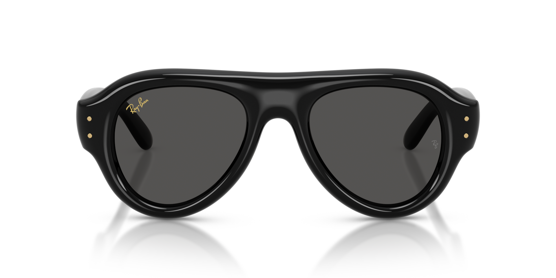 Ray-Ban Aviator Puffer Sunglasses Black Frame Black Lenses 52-21