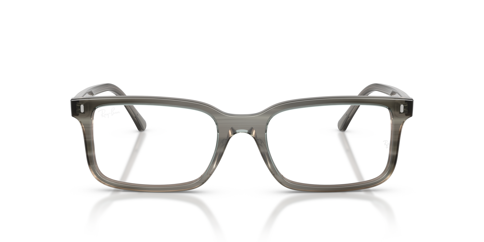 Ray-Ban Rb5445 Optical Striped Grey Frame Clear Lenses Polarized 52-19