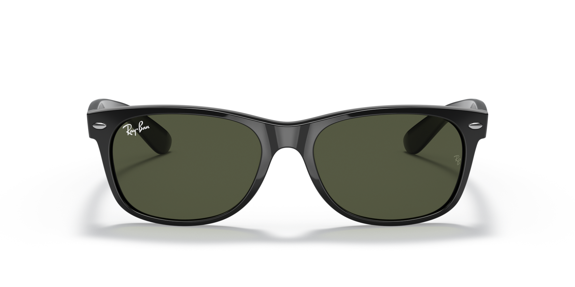 Ray-Ban New Wayfarer Classic Sunglasses Black Frame Green Lenses 55-18