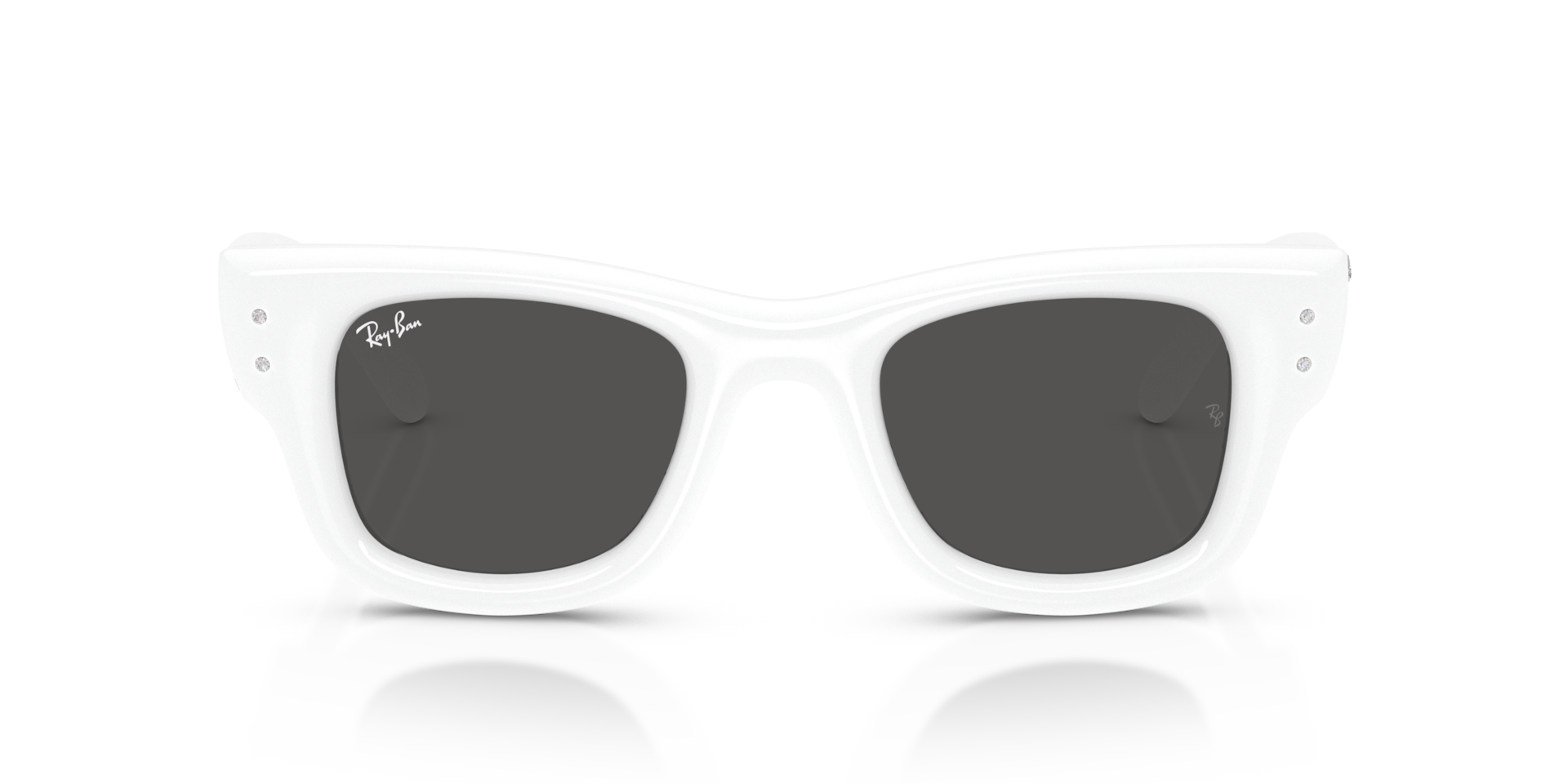Ray-Ban Wayfarer Puffer Crystal Edition Sunglasses White & Strass Frame Black Lenses 47-23