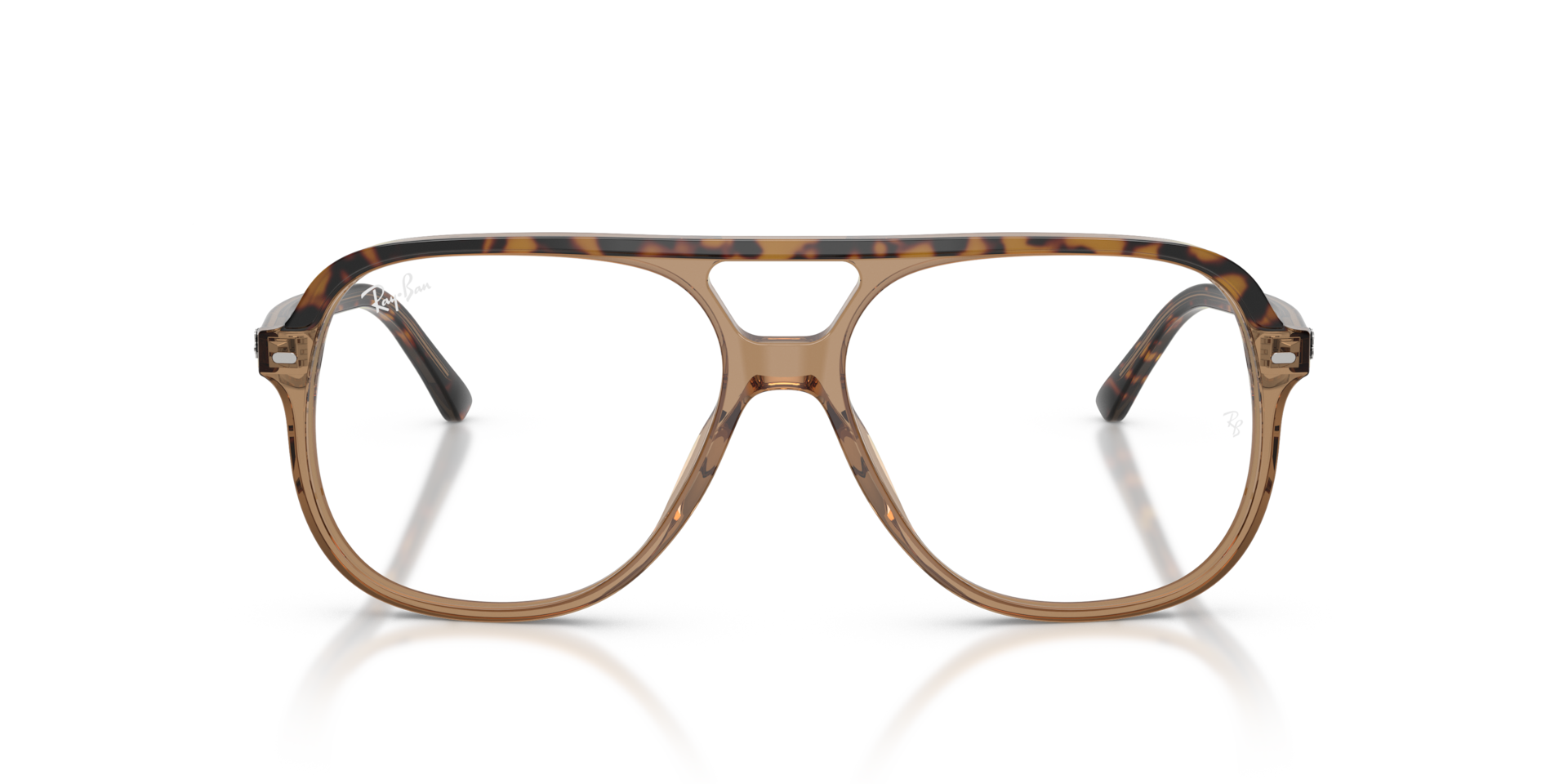 Ray-Ban Bill Optics Optical Havana On Transparent Brown Frame Clear Lenses Polarized 56-14