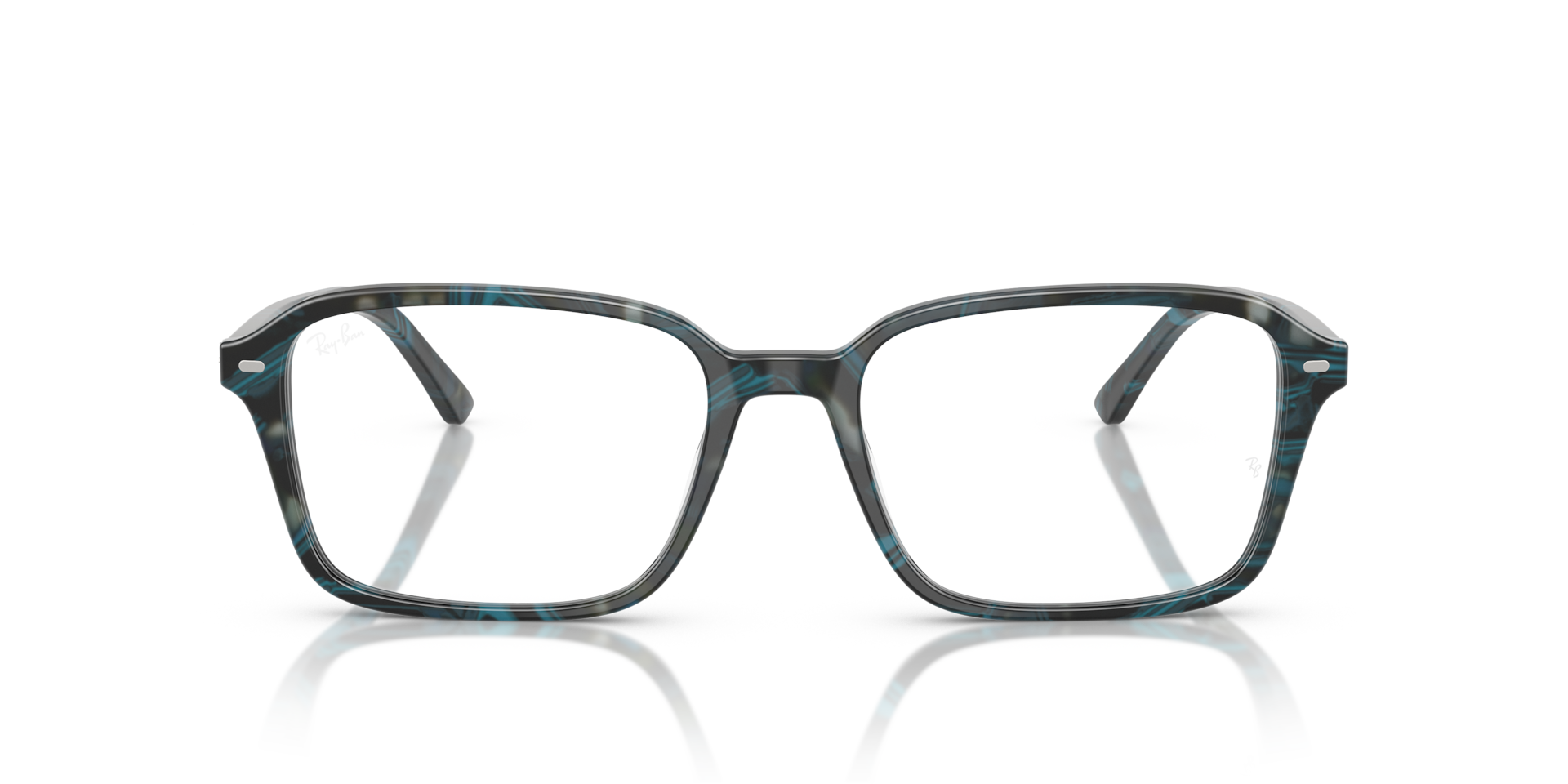 Ray-Ban Raimond Optics Optical Transparent Fantasy Blue & Grey Frame Clear Lenses Polarized 54-18