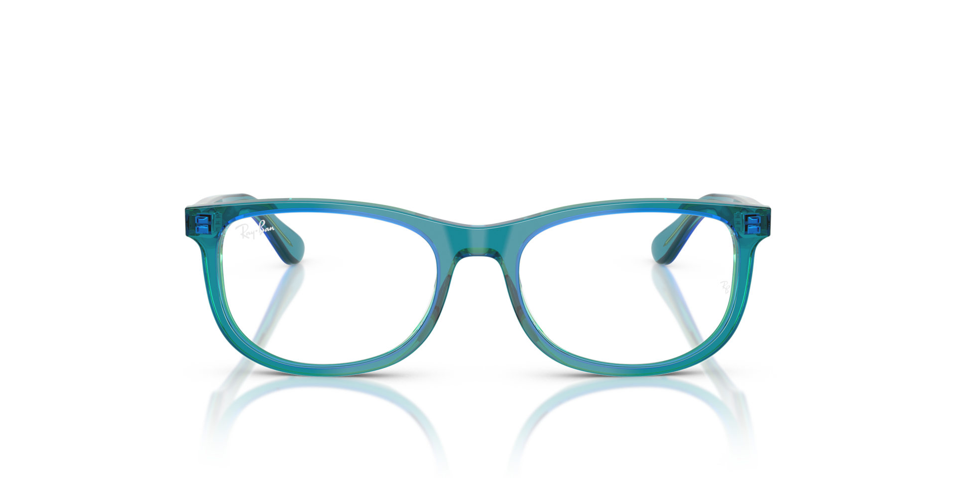 Ray-Ban Rb1642 Optics Kids Optical Transparent Blue/green Frame Clear Lenses Polarized 46-16
