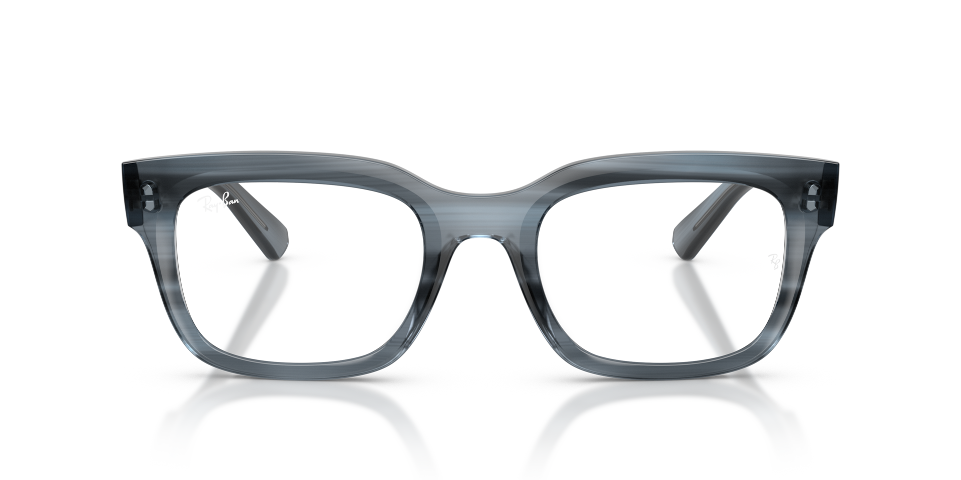 Ray-Ban Chad Optics Bio-based Optical Striped Blue Frame Clear Lenses Polarized 54-22