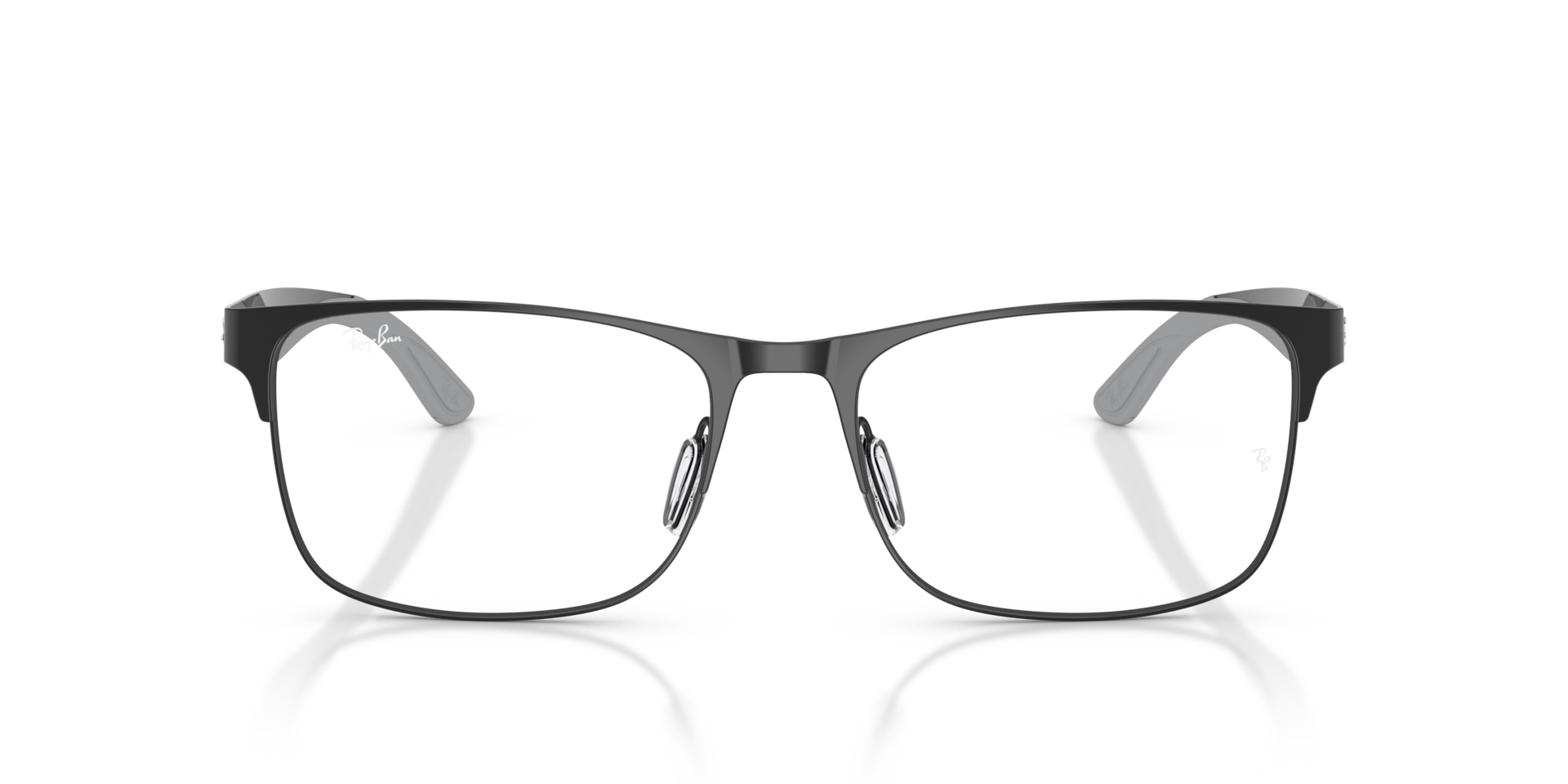 Ray-Ban Rb7550 Optics Optical Black Frame Clear Lenses Polarized 57-18
