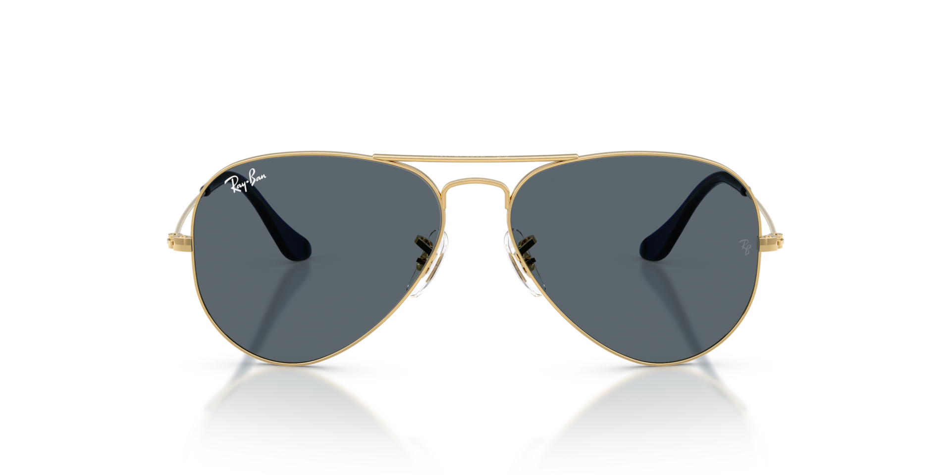 Ray-Ban Aviator Large Metal Sunglasses Arista Gold Frame Blue Lenses 58-14