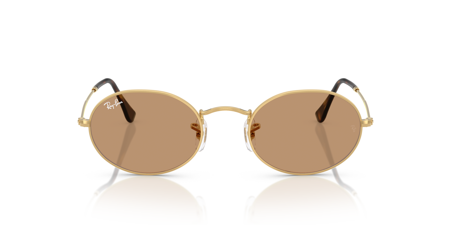 Ray-Ban Oval Metal Summer Capsule Sunglasses Arista Gold Frame Brown Lenses 51-21