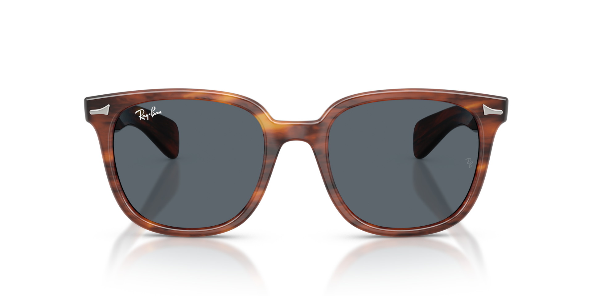 Ray-Ban Brunel II Sunglasses Striped Havana Frame Blue Lenses 53-20