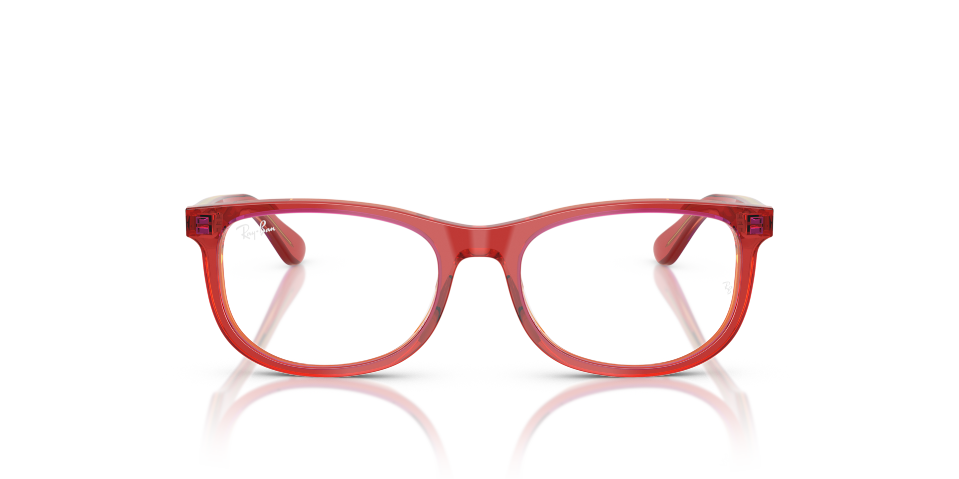 Ray-Ban Rb1642 Optics Kids Optical Transparent Red/yellow Frame Clear Lenses Polarized 46-16