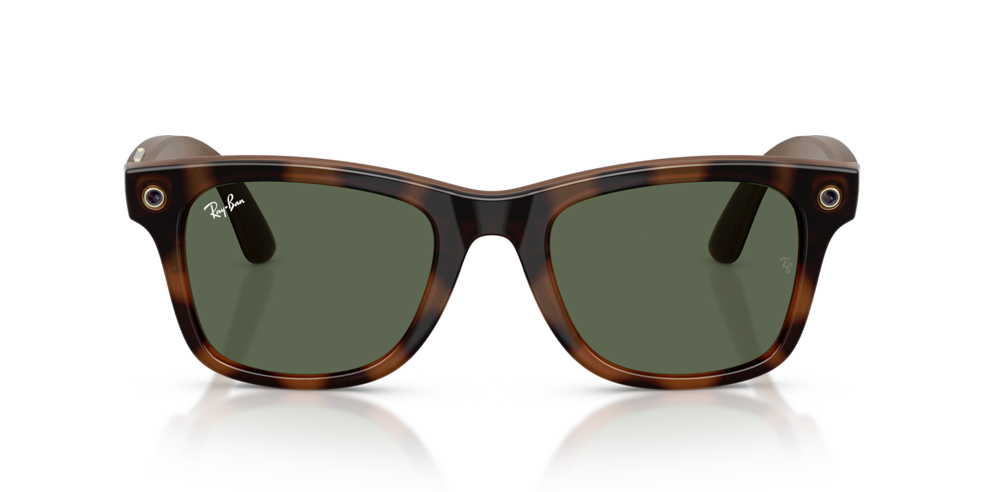 Ray-Ban | Lunettes Ia Meta Wayfarer Havane (Gen 3) Avec Photo, Vidéo, Audio Et Messagerie - Verres G-15 Verts Polarisés - Standard
