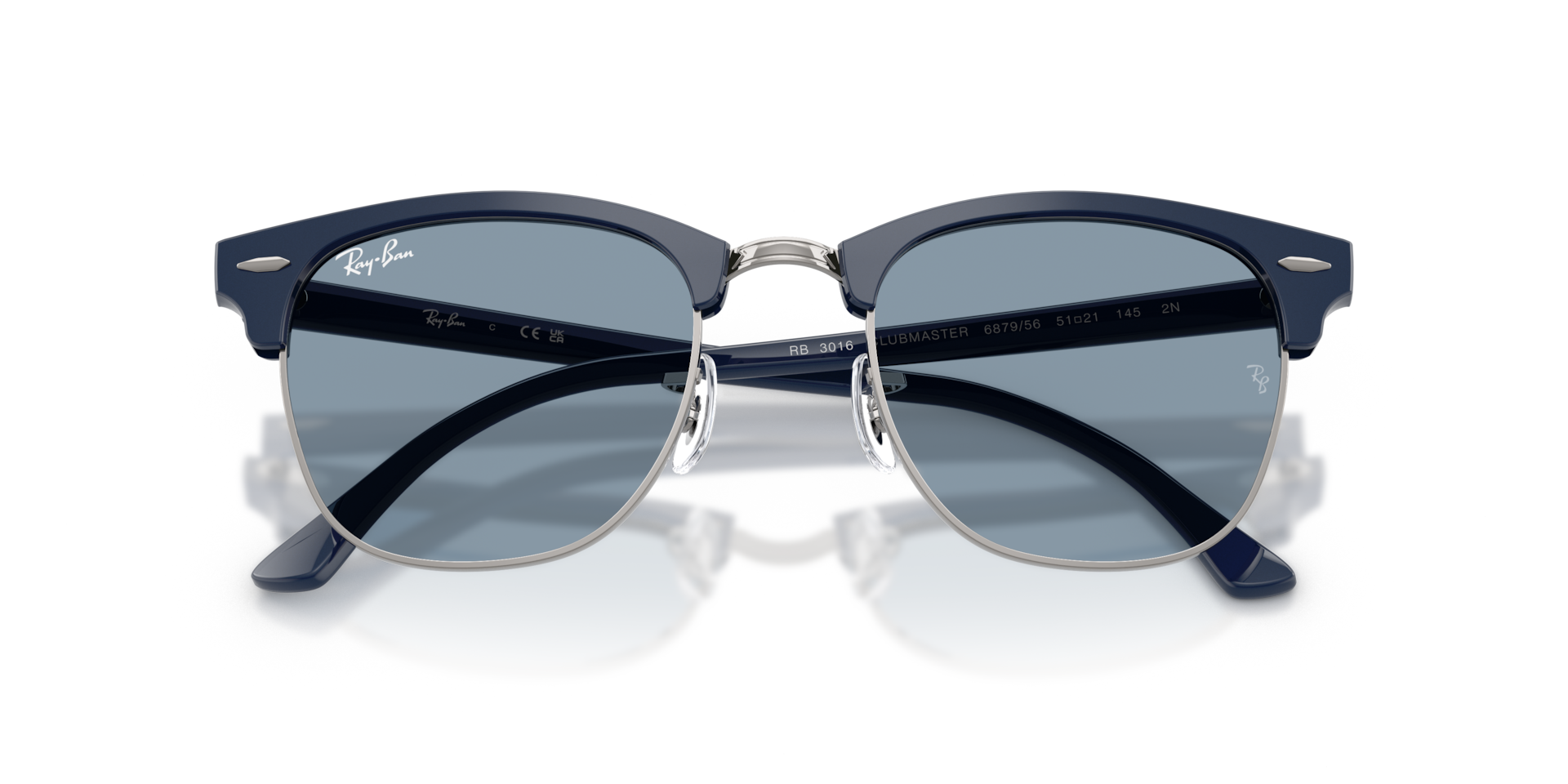 Ray-Ban レイバン サングラス CLUBMASTER R3016 Ray-Ban RB3016 CLUBMASTER CLASSIC Sunglasses | Clearly