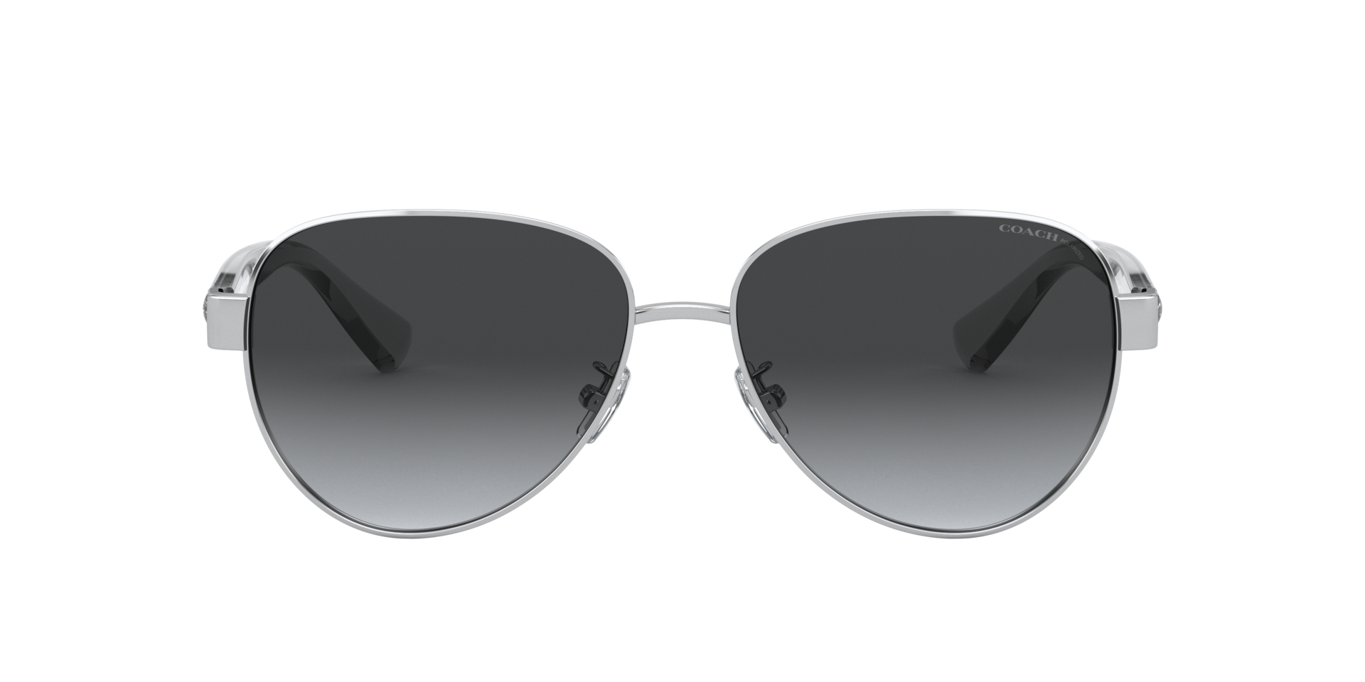 Coach HC7111 L1128 Polarized 9001T3 Women’s Sunglasses Silver Size 57