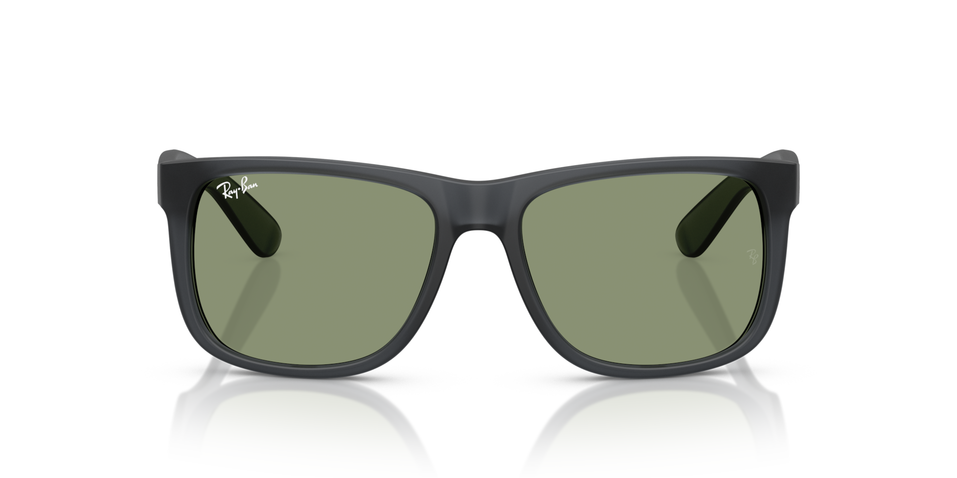 Ray-Ban Justin Classic Sunglasses Opal Grey Frame Green Lenses 54-16