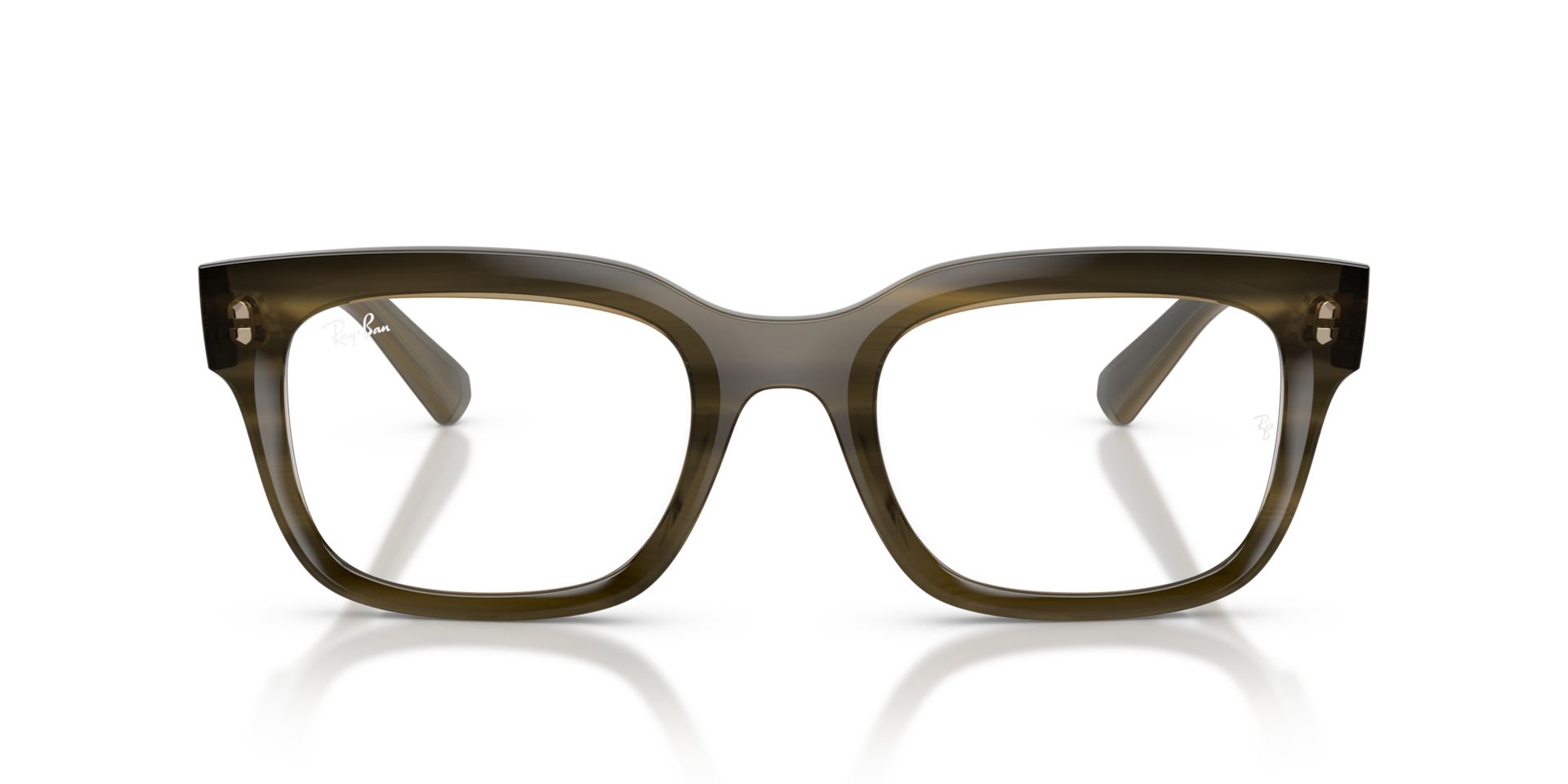 Ray-Ban Chad Optics Bio-based Optical Striped Green Frame Clear Lenses Polarized 54-22