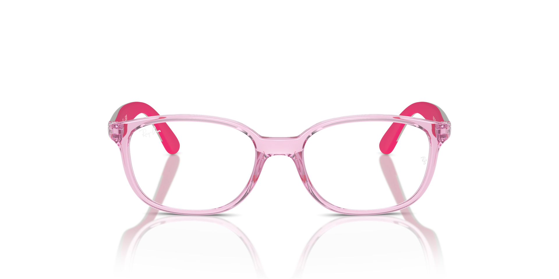 Ray-Ban Rb1632 Optics Kids Bio-based Optical Grey On Fuchsia Frame Clear Lenses 46-16