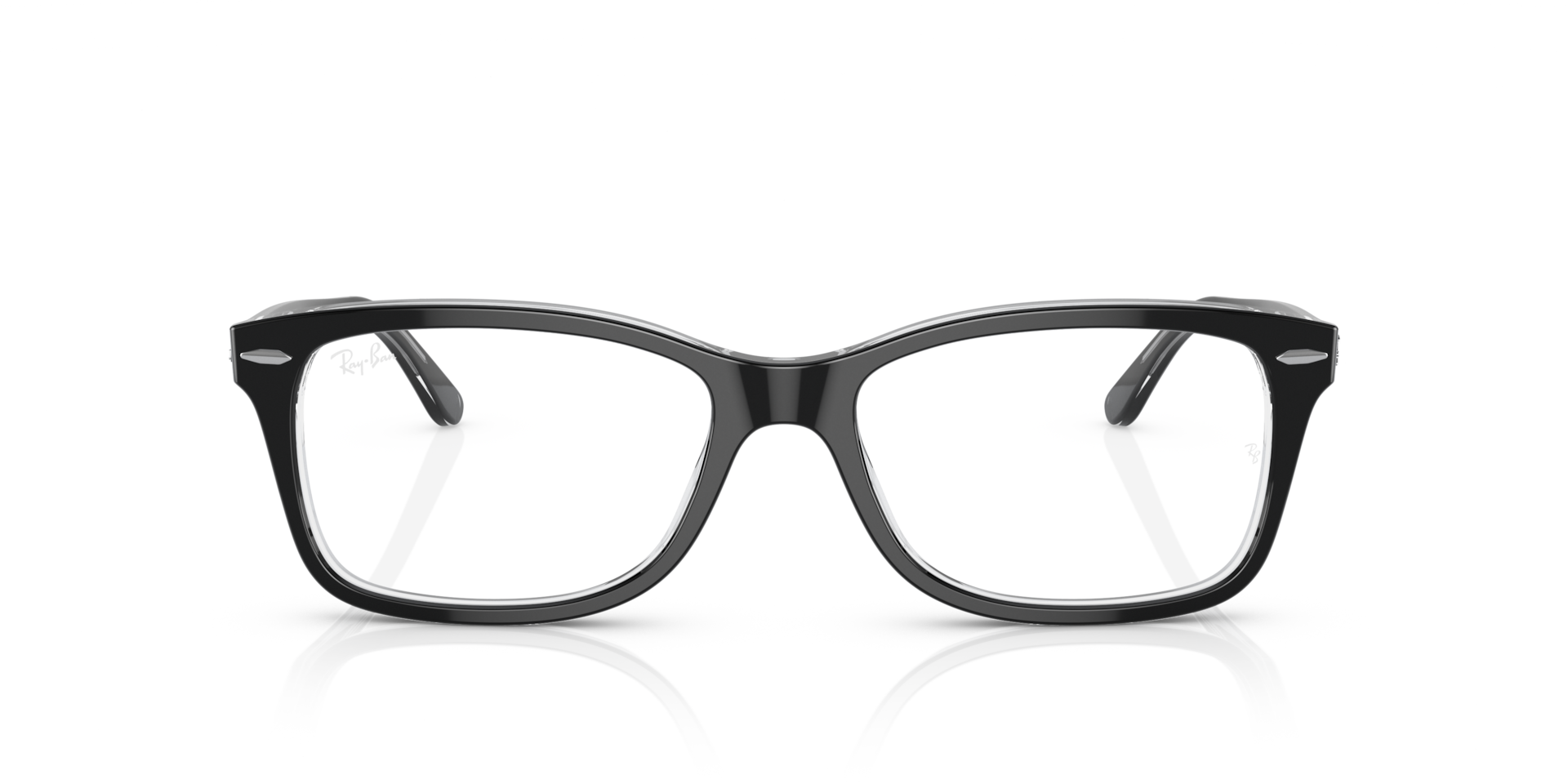 Ray-Ban Rb5428 Optics Optical Black On Transparent Frame Clear Lenses Polarized 53-17