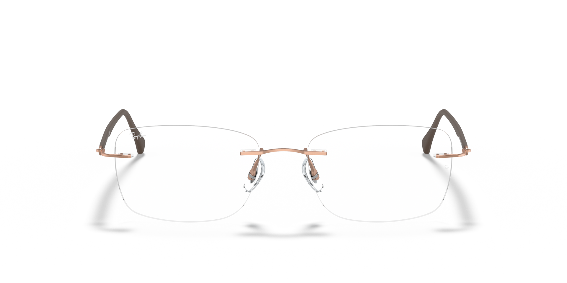 Ray-Ban Rb8725 Optics Optical Brown Frame Clear Lenses Polarized 52-17