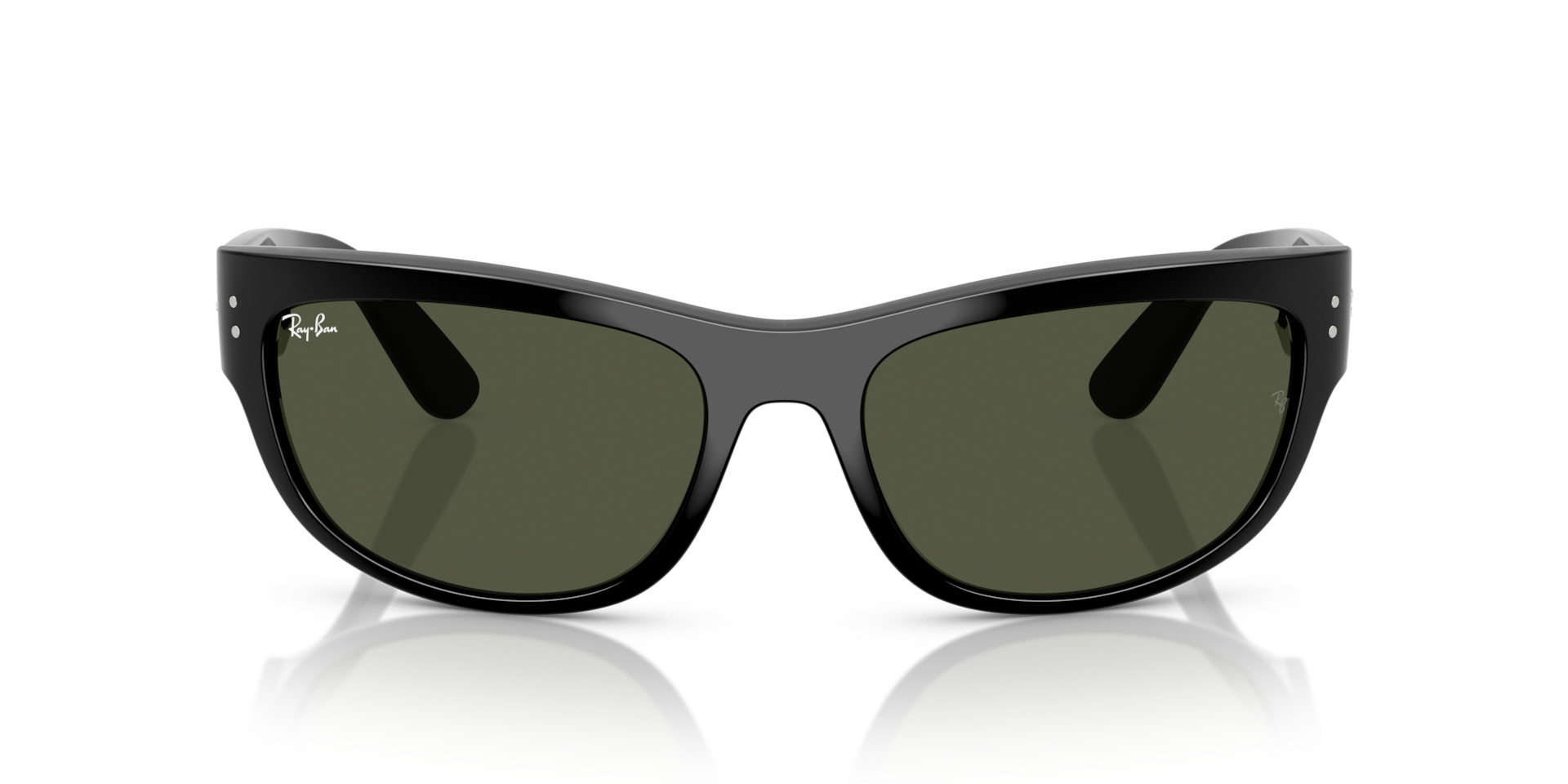 Ray-Ban Mega Balorama Sunglasses Black Frame Green Lenses 63-19