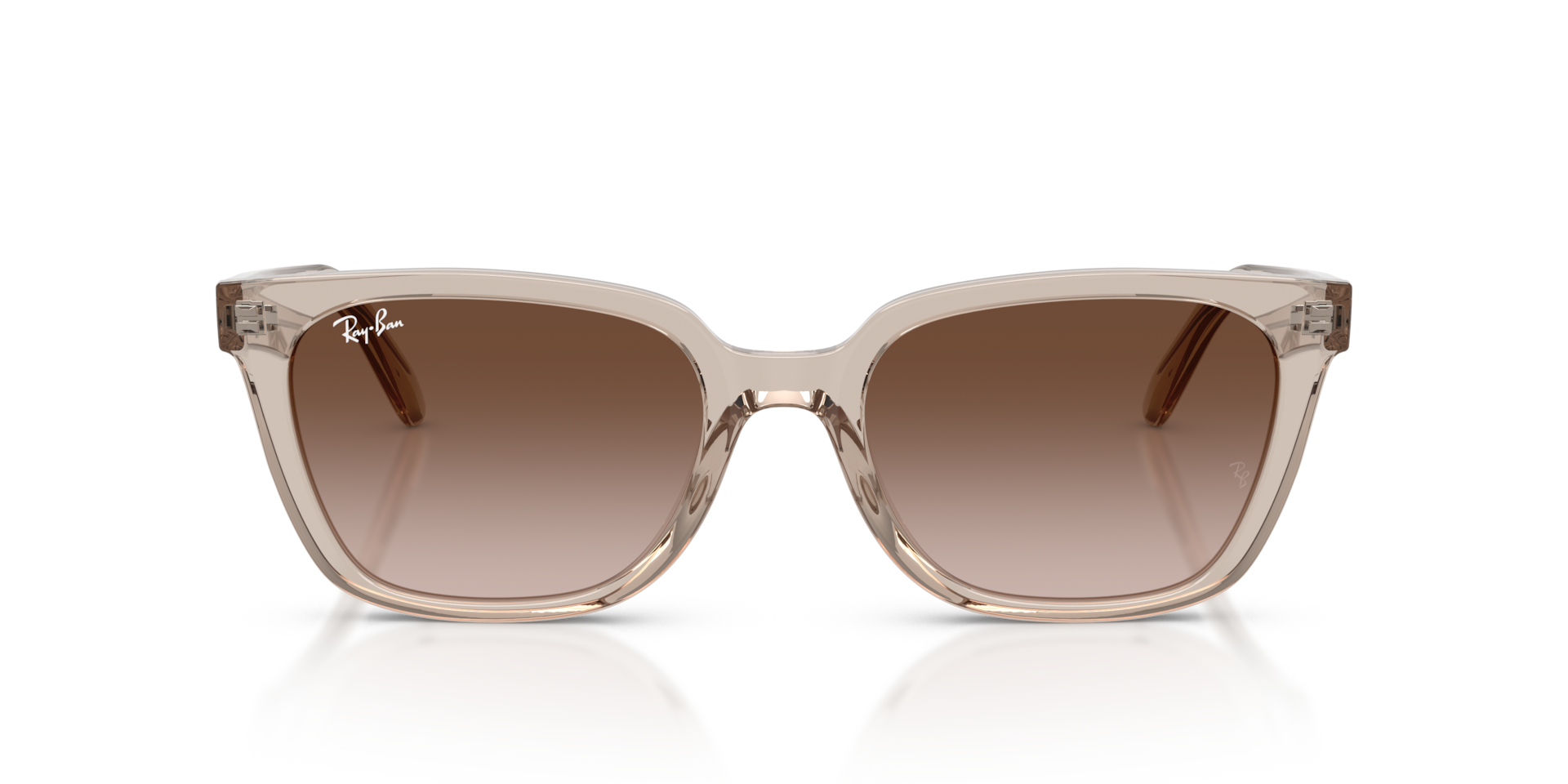 Ray-Ban Rb2243d Sunglasses Transparent Light Brown Frame Brown Lenses 55-19