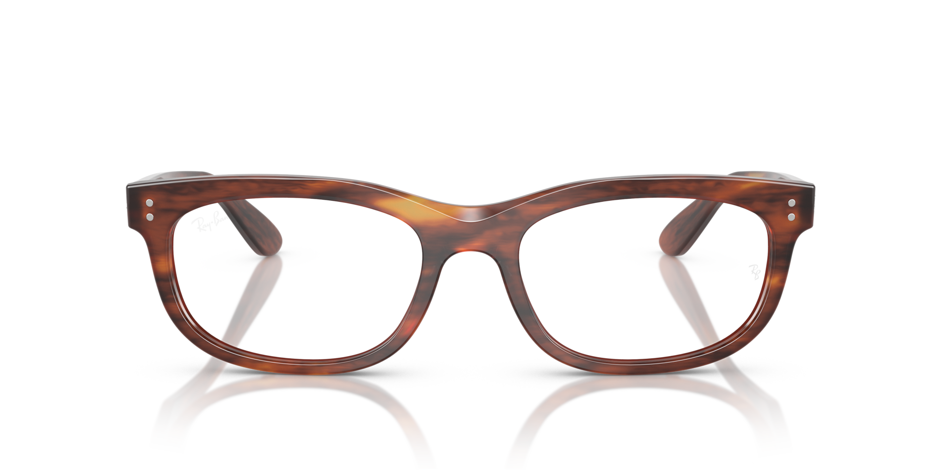 Ray-Ban Balorette Optics Optical Striped Havana Frame Clear Lenses Polarized 54-19